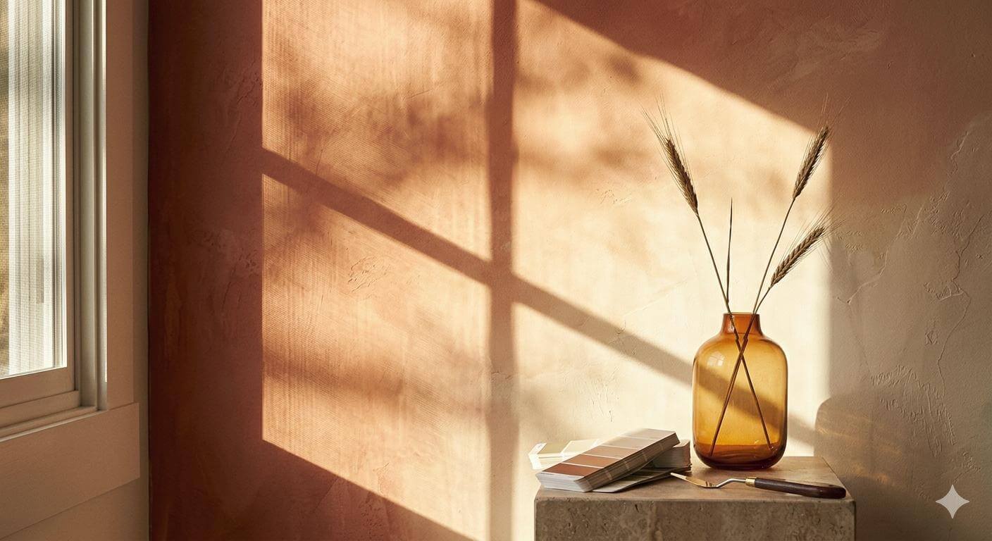 Un dettaglio di casa con enfasi su luce e colore